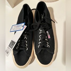 New never worn black Superga sneakers